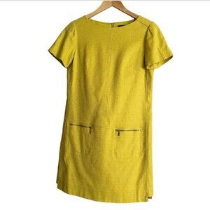 Tahari Arthur S Levine Notch Clueless Golden Yellow Dress Size 4